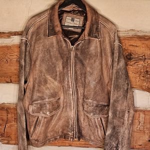 GAP Men's L Brown Leather Bomber